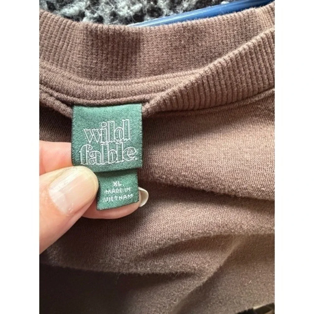 Wild Fable California Golden State‎ Oversized Sweatshirt Brown XL Thumbholes - Picture 2 of 8